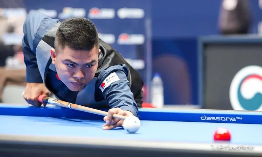 Trần Quyết Chiến và Chiêm Hồng Thái dắt tay vào vòng 16 cơ thủ hay nhất giải Billiards vô địch thế giới ảnh 1