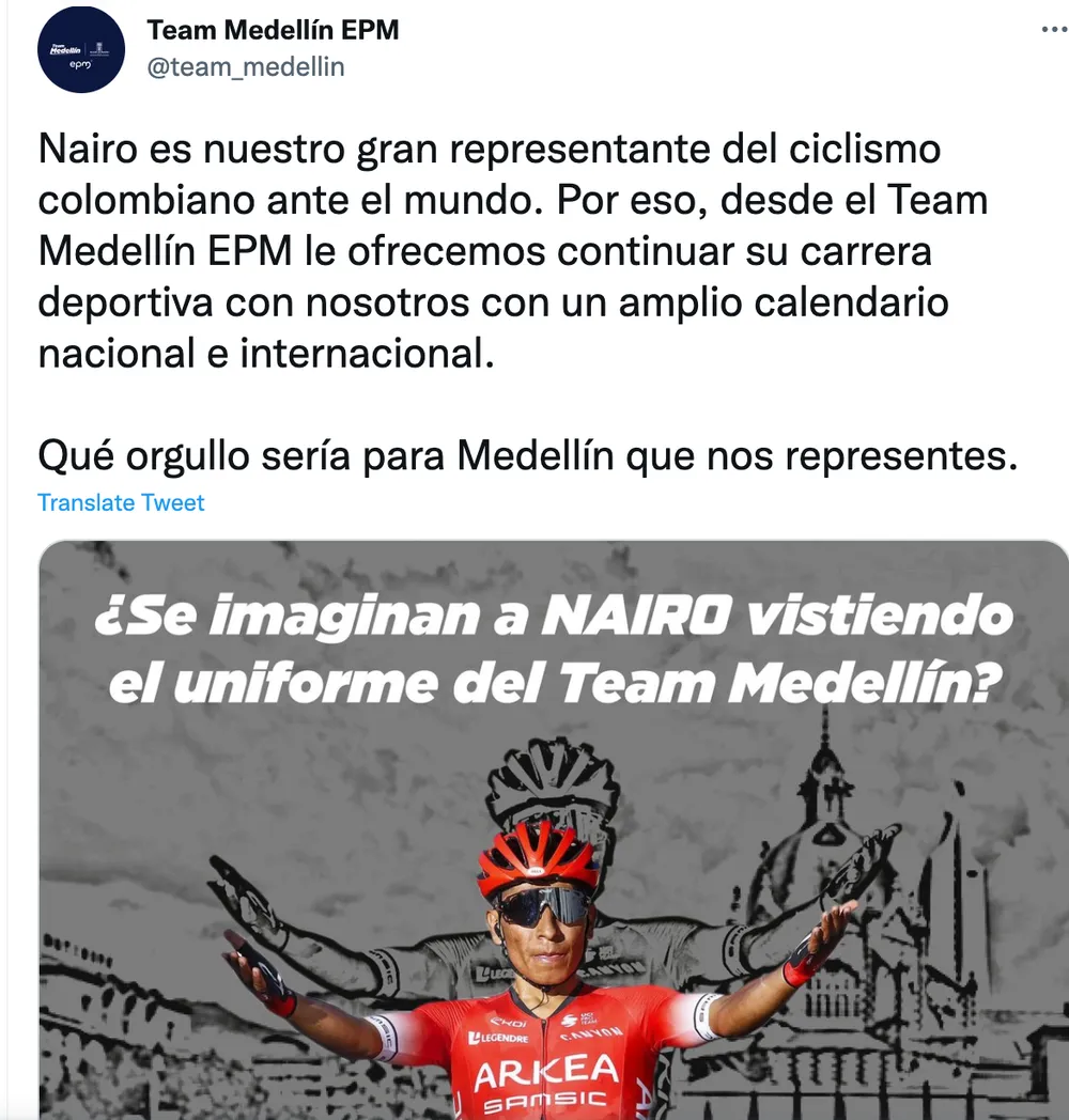 Đội Medellín EPM muốn cứu vớt sự nghiệp Nairo Quintana ảnh 1