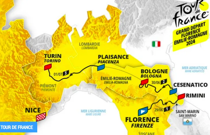 Lộ trình dự kiến 3 chặng tại Italia