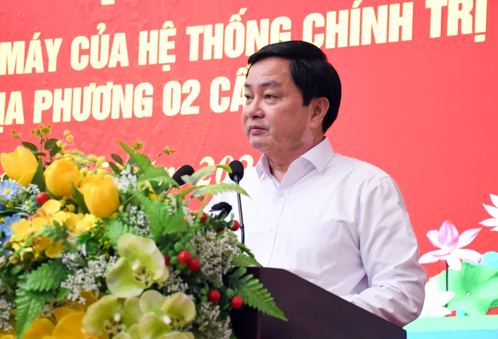 Bí thư Tỉnh ủy Tây Ninh Nguyễn Văn Quyết phát biểu tại hội nghị