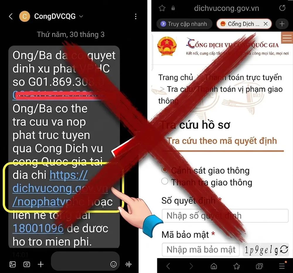 CSGT Tây Ninh cảnh báo xuất hiện tình trạng tin nhắn giả báo phạt nguội để lừa đảo
