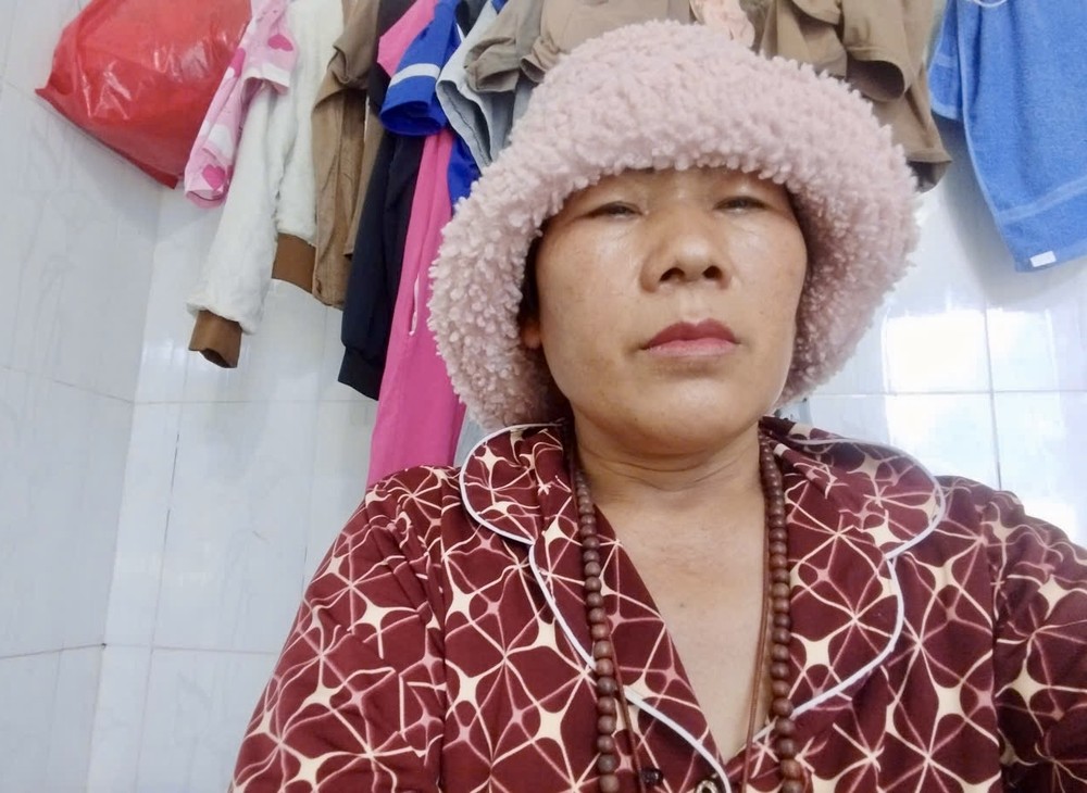阮氏金贤向社会求助医治癌症。