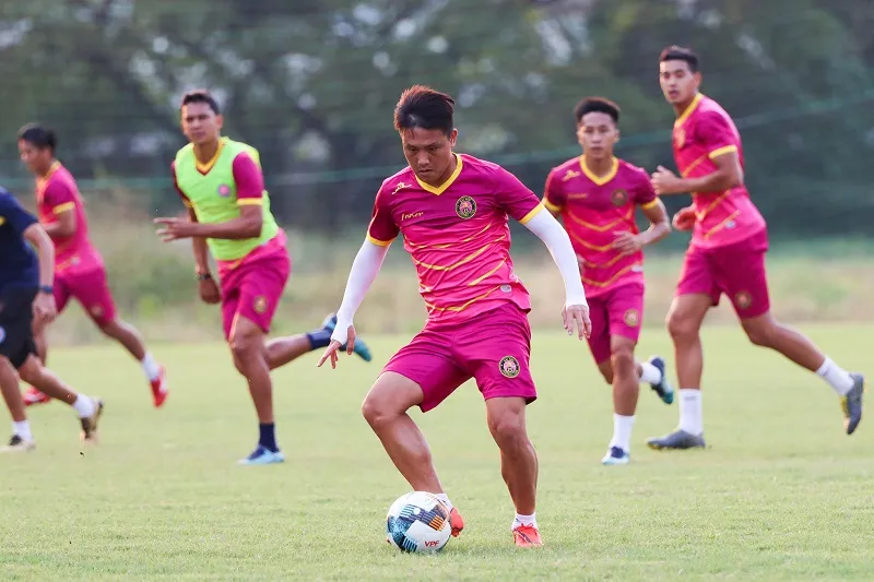 Một buổi tập gần đây của CLB Sài Gòn nhằm chuẩn bị cho mùa bóng mới. Ảnh: SGFC