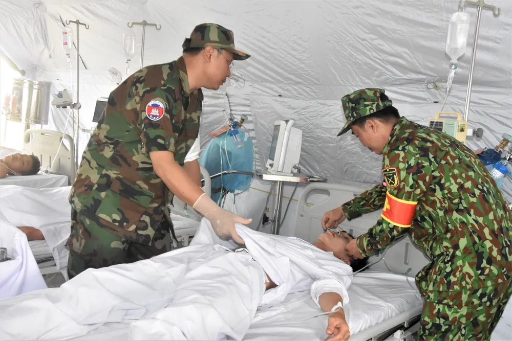 Việt Nam – Campuchia diễn tập cứu hộ, cứu nạn khu vực biên giới đất liền  ​ ảnh 14
