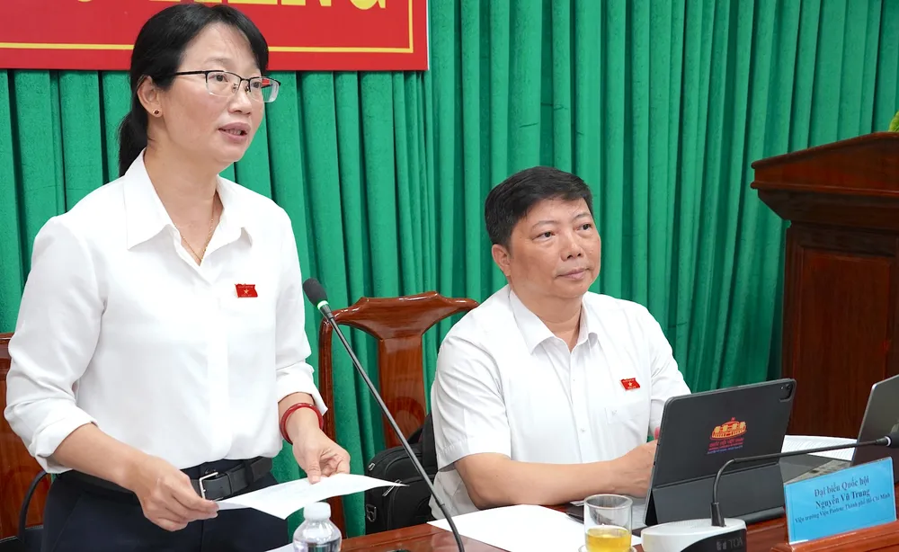 Phó Trưởng Đoàn ĐBQH TPHCM Trần Thị Diệu Thúy chủ trì buổi giám sát. QUANG HUY