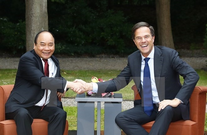 Prime Minister Nguyen Xuan Phuc (L) and his Dutch counterpart Mark Rutte (Source: VNA)