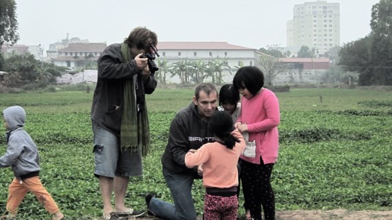 Former French Ambassador to Vietnam Jean Noel Poirier and his brother Henri Luis Poirier are filming the documentary. 