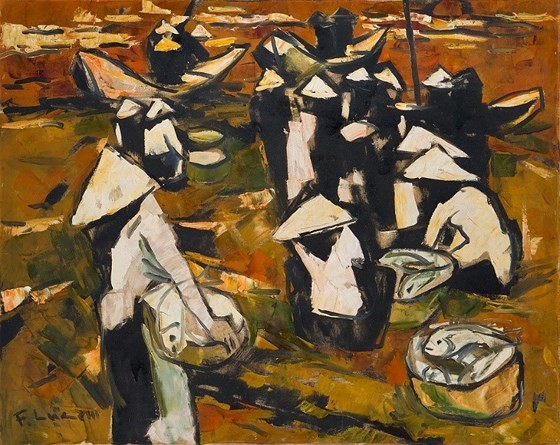 A painting in the exhibition