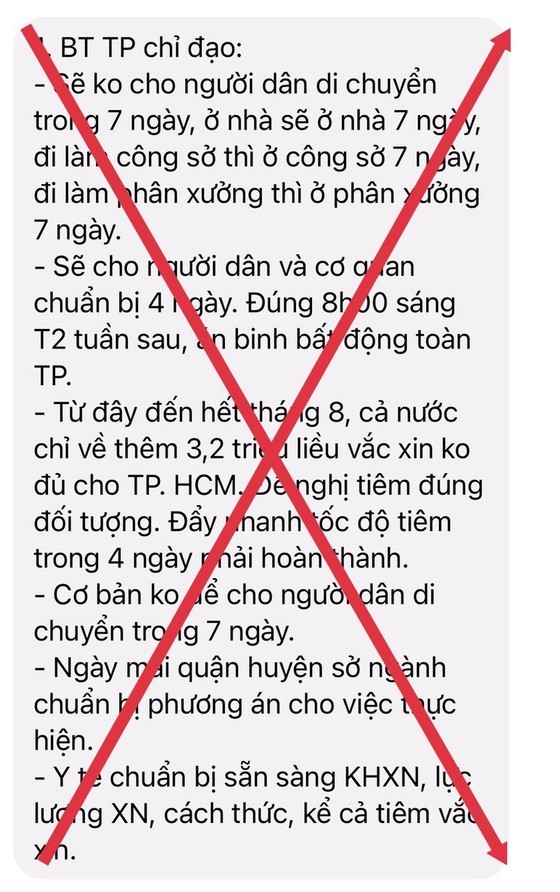 “7-day travel ban” in HCMC is fake news ảnh 1