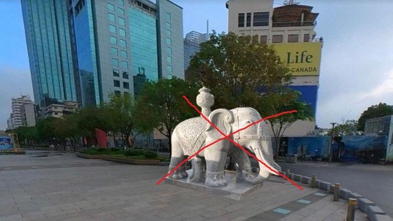 Photos of stone statues of elephant on Nguyen Hue walking street are fake news ảnh 1
