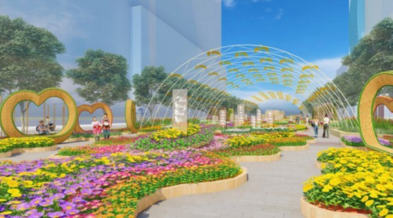 Nguyen Hue Flower Street 2022 pays gratitude to people, frontline forces  ảnh 1