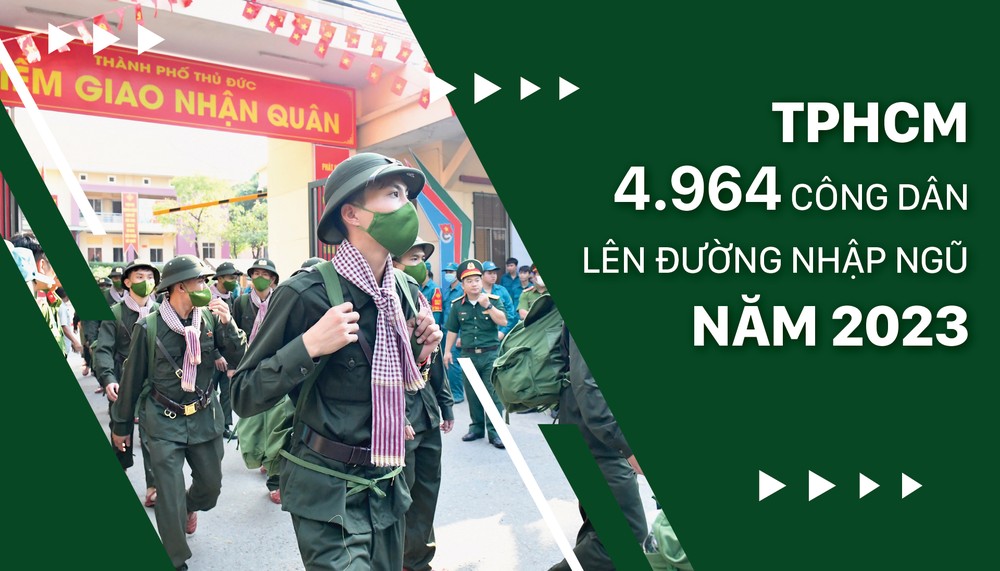 Around 4,964 young men in HCMC start performing their service in military and public security forces on February 8. (Photo: SGGP)