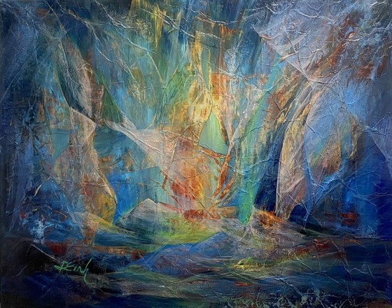 A painting by artist Tran Thuy Linh at the exhibition (Photo: SGGP)