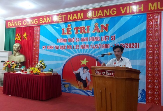War veteran Le Huu Thao, head of the Veterans Liaison Board of HQ 604 speaks at the ceremony. (Photo: SGGP)