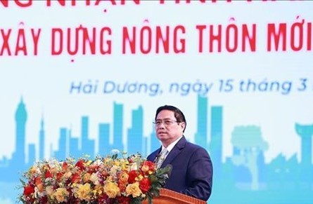 PM Pham Minh Chinh speaks at the event (Photo: VNA)