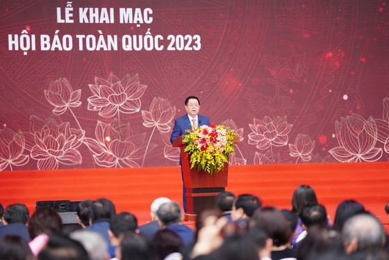 Head of Party Central Committee's Commission for Propaganda and Education Nguyen Trong Nghia speaks at the event. (Photo: SGGP) Head of Party Central Committee's Commission for Propaganda and Education Nguyen Trong Nghia speaks at the event. (Photo: SGGP)