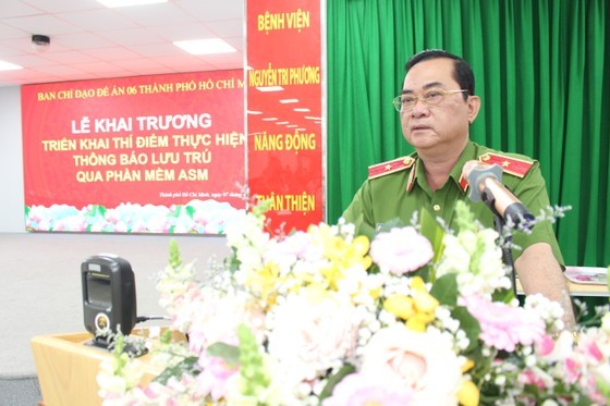Major General Le Minh Hieu, deputy head of the Police Department for Administrative Management of Social Order under the Ministry of Public Security speaks at the event. (Photo: SGGP)