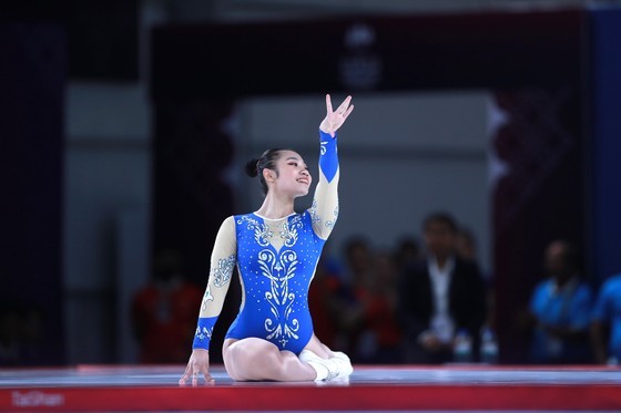 Tran Ha Vi wins a gold medal in women's singles at the ongoing 32nd Southeast Asian Games (SEA Games 32). (Photo: SGGP)