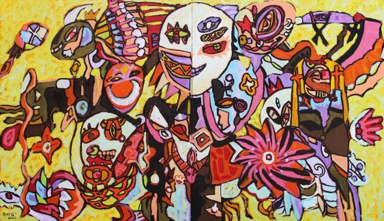 A painting at the display (Photo: SGGP)