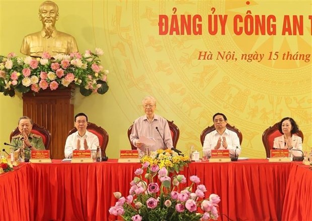 Party General Secretary Nguyen Phu Trong speaking at the conference. (Photo: VNA)