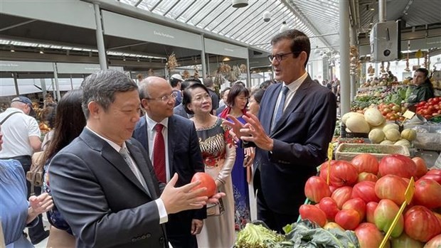The HCMC delegation visits Bolhão, an ancient market in Porto (Photo: VNA)