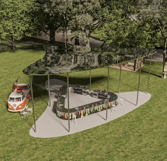 Design of a display booth in the event Design of a display booth in the event