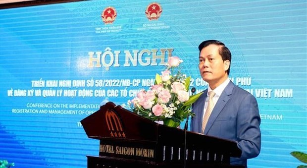 Deputy Foreign Minister Ha Kim Ngoc addresses the conference in Hue city, Thua Thien - Hue province, on September 28. (Photo: VNA)