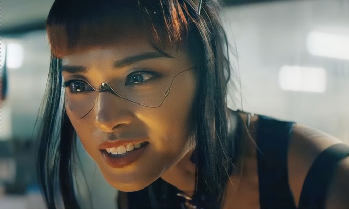 Screen capture of Kami, Ngo Thanh Van’s character in the new movie, The Creator Screen capture of Kami, Ngo Thanh Van’s character in the new movie, The Creator