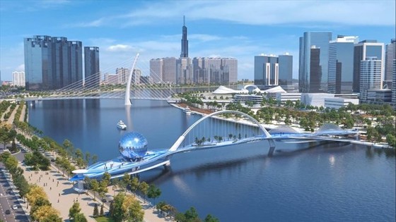 The design of the pedestrian bridge across the Saigon River