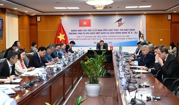 The 5th session of the joint committee on the implementation of the EAEU-Vietnam FTA. (Photo: VNA) The 5th session of the joint committee on the implementation of the EAEU-Vietnam FTA. (Photo: VNA)