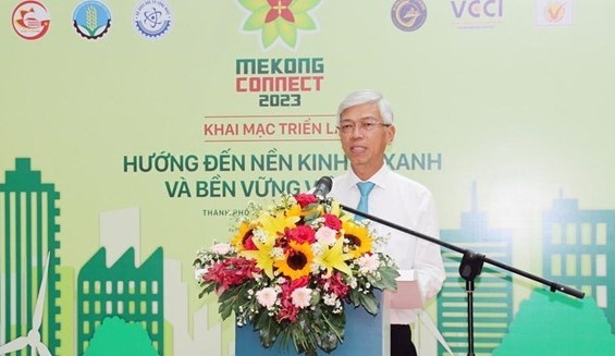 Vice Chairman of the HCMC People’s Committee Vo Van Hoan speaks at the opening ceremony of the Mekong Connect 2023 Forum in the city on November 15. (Photo: VNA)