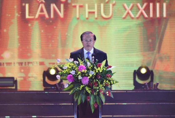Deputy Minister of Culture, Sports and Tourism of Vietnam Ta Quang Dong speaks at the opening ceremony. (Photo: SGGP)