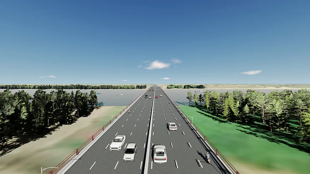 Cầu Ba Lai 8 hoàn thành sẽ là một mắt xích quan trọng trong kết nối hành lang ven biển