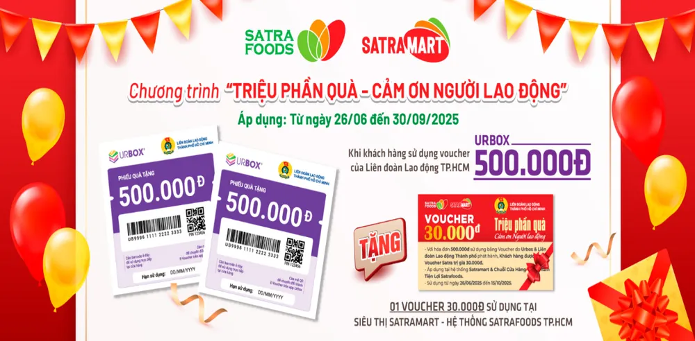 Chương trình khuyến mãi tại hệ thống siêu thị SatraFoods và Satramart