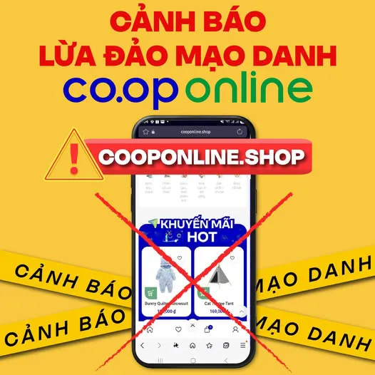 Cảnh báo các trang web giả mạo Co.op Online để lừa đảo