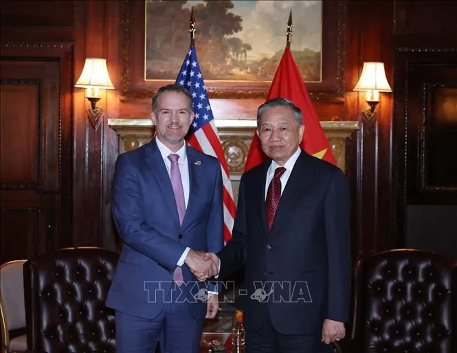 Tổng Bí thư, Chủ tịch nước Tô Lâm tiếp Đại sứ Jamieson Greer, Trưởng Đại diện Thương mại Hoa Kỳ (USTR). Ảnh: TTXVN