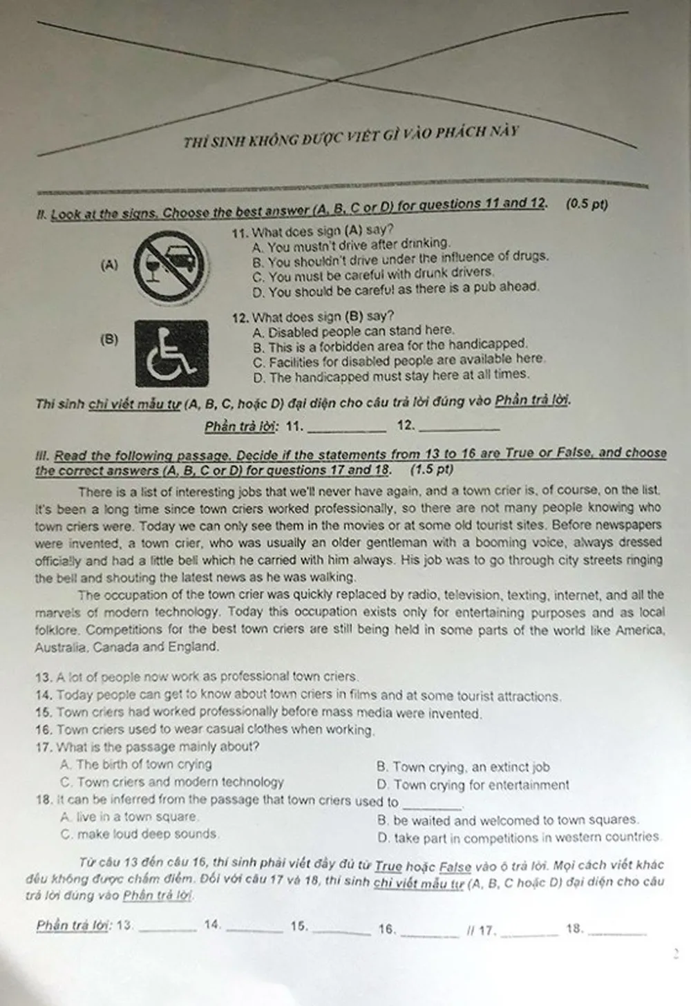 Sở GD-ĐT TPHCM xác nhận đề thi tuyển sinh lớp 10 môn tiếng Anh có sai sót ảnh 2