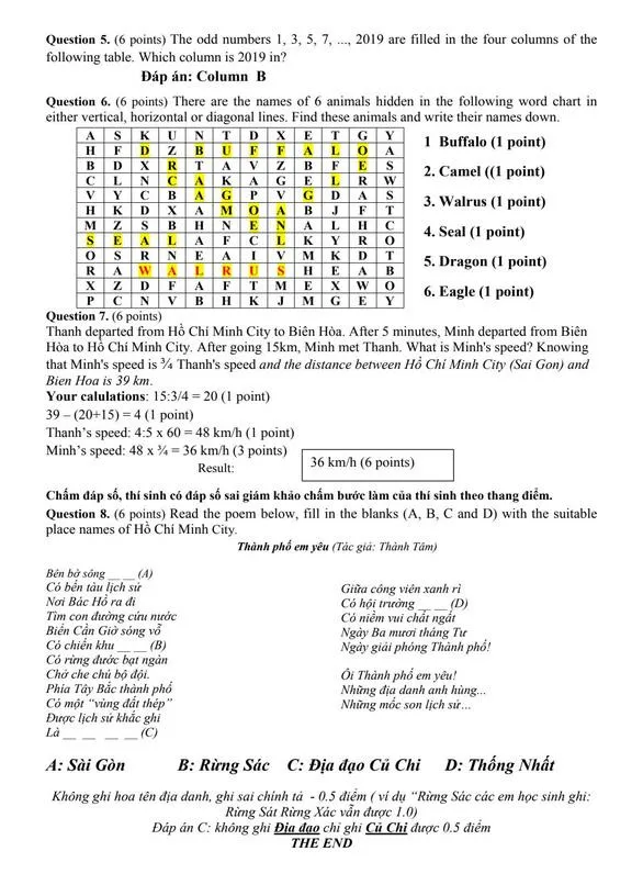 Công bố đề và đáp án bài khảo sát vào lớp 6 Trường THPT chuyên Trần Đại Nghĩa ảnh 2