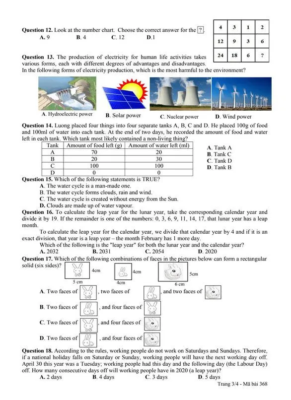 Công bố đề và đáp án bài khảo sát vào lớp 6 Trường THPT chuyên Trần Đại Nghĩa ảnh 5