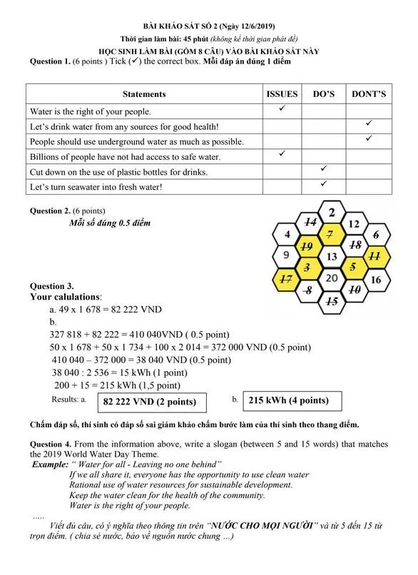 Công bố đề và đáp án bài khảo sát vào lớp 6 Trường THPT chuyên Trần Đại Nghĩa ảnh 1