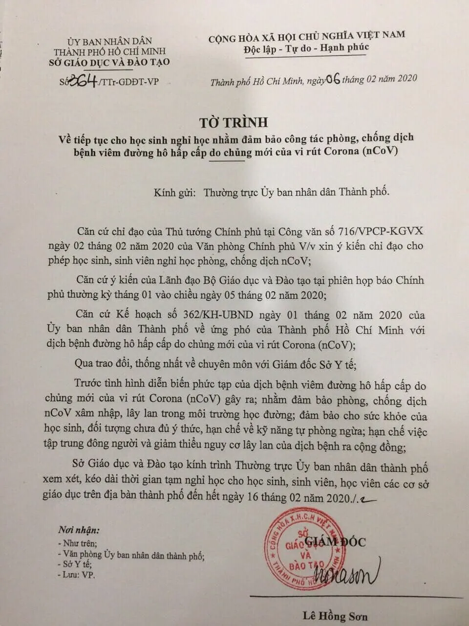 TPHCM đề xuất cho học sinh nghỉ thêm 1 tuần vì dịch bệnh Corona ảnh 1