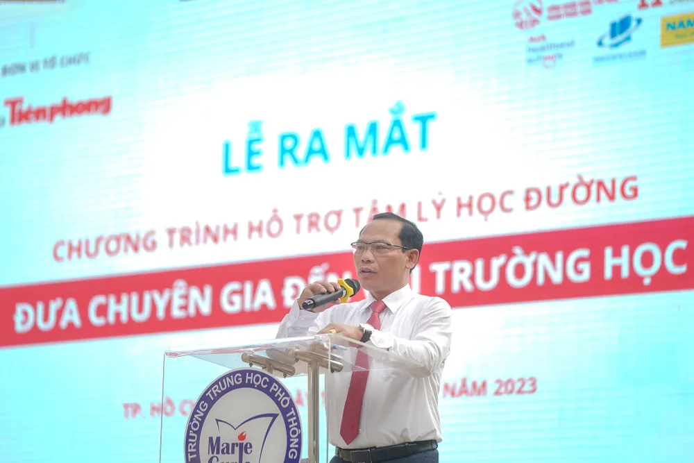 Ông Phạm Anh Thắng, Phó chánh Văn phòng, Trưởng Cơ quan đại diện Bộ Lao động - Thương binh và Xã hội tại TPHCM phát biểu tại chương trình