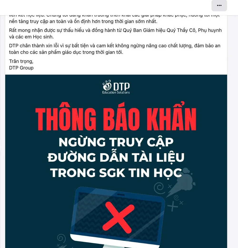 Ngừng truy cập sách điện tử dành cho học sinh tiểu học có nội dung người lớn