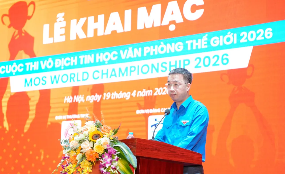 Đồng chí Nguyễn Tường Lâm, Bí thư Trung ương Đoàn TNCS Hồ Chí Minh, Chủ tịch Hội Liên hiệp Thanh niên Việt Nam phát biểu tại Lễ Khai mạc.jpg