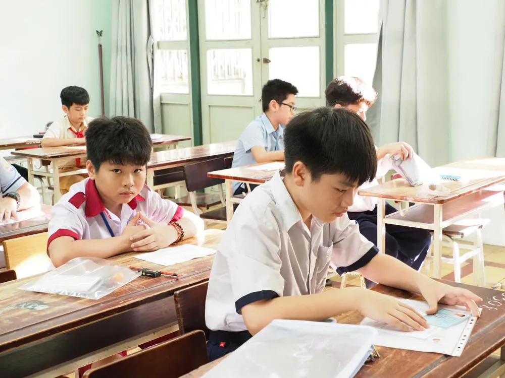 Học sinh tham gia khảo sát tuyển sinh vào lớp 6 Trường THCS-THPT Trần Đại Nghĩa (phường Sài Gòn) năm học 2026-2027