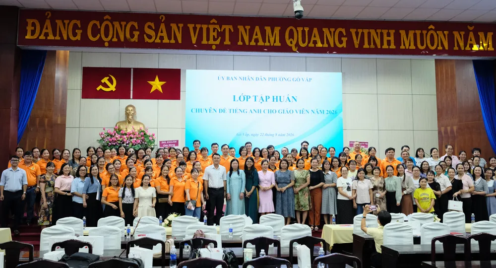 Phường Gò Vấp tổ chức tập huấn nâng cao năng lực tiếng Anh cho giáo viên vào sáng 22-8