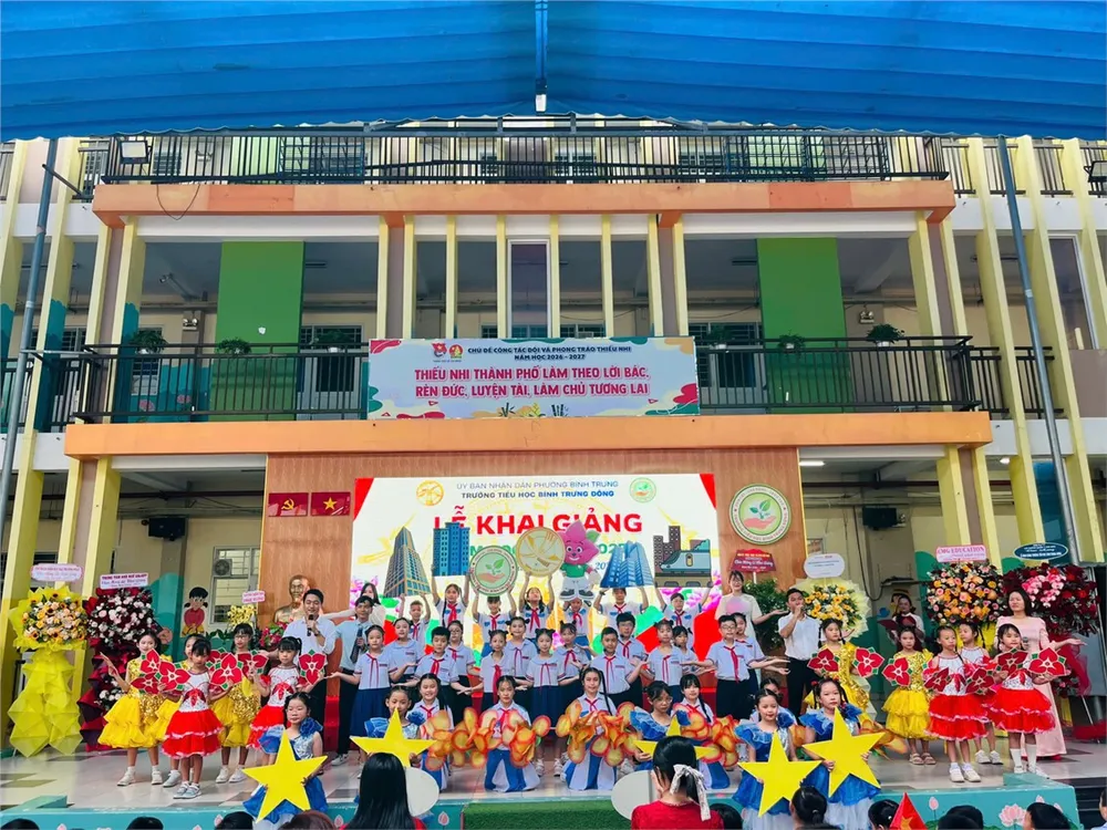 Học sinh Trường Tiểu học Bình Trưng Đông (phường Bình Trưng) trong lễ khai giảng năm học 2026-2027