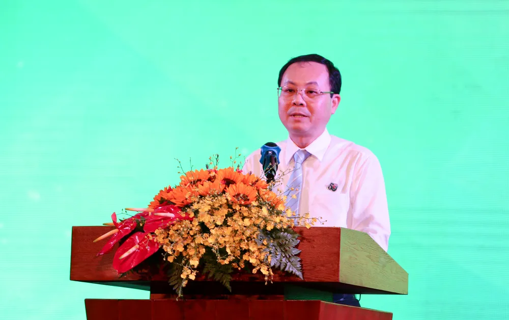 Phó Bí thư Thành ủy TPHCM Nguyễn Văn Hiếu phát biểu. Ảnh: THẢO LÊ