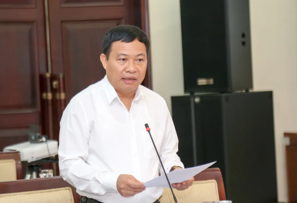 Vụ trưởng Vụ Cơ sở đảng, đảng viên Ban Tổ chức Trung ương Nguyễn Xuân Liết phát biểu ý kiến tại diễn đàn. Ảnh: THẢO LÊ