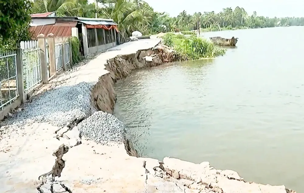 Vị trí sạt lở năm trước tại Tân Long Hội. Ảnh: CTV